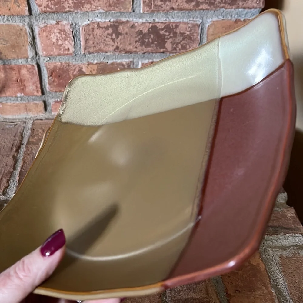 Sango Gold Dust Sienna Set of 2 Stoneware Square Salad Plates